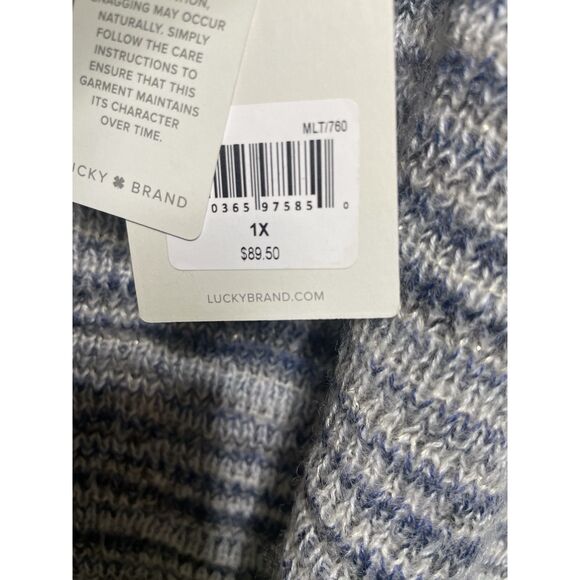 Lucky Brand Plus Size 1X Cardigan Sweater Women Aztec Knit Pockets NWT New $89 - Picture 7 of 8